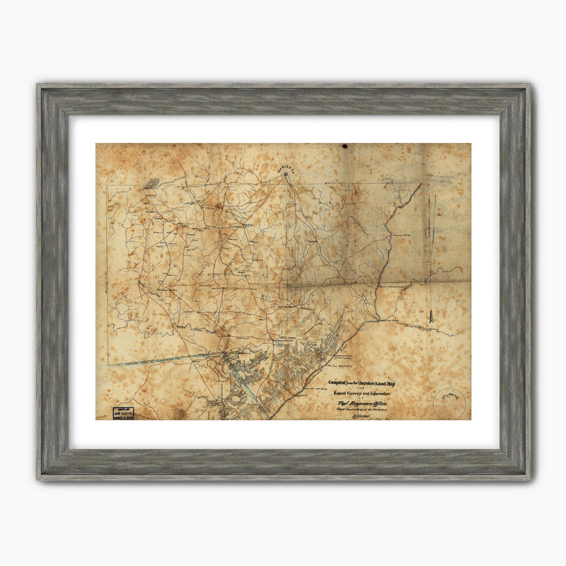 Historic Sepia Map of Cobb County, Georgia - Sage and Rose Prints