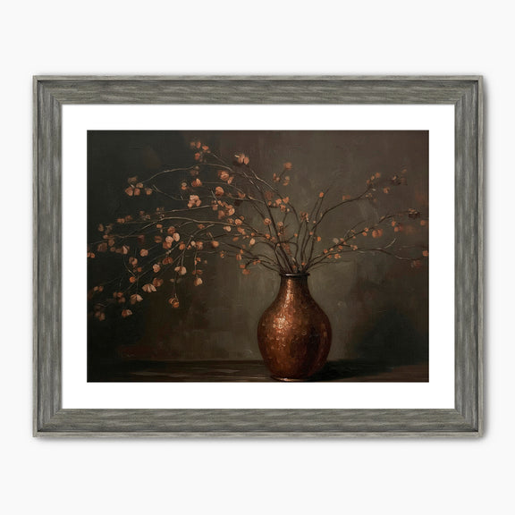 AK-44-Moody Wabi Sabi Copper Vase - Sage and Rose Prints