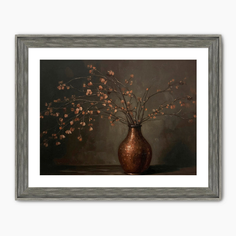 AK-44-Moody Wabi Sabi Copper Vase - Sage and Rose Prints