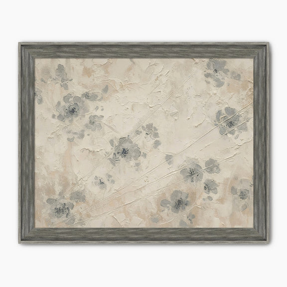 Abstract Textured Flower Painting Print - Sage and Rose Prints