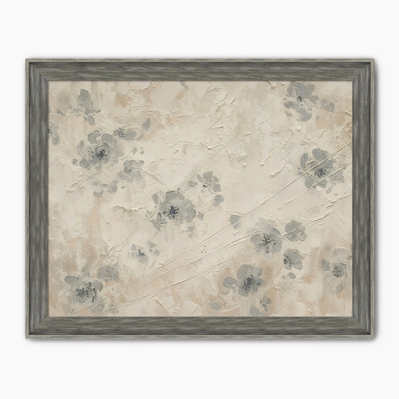 Abstract Textured Flower Painting Print - Sage and Rose Prints