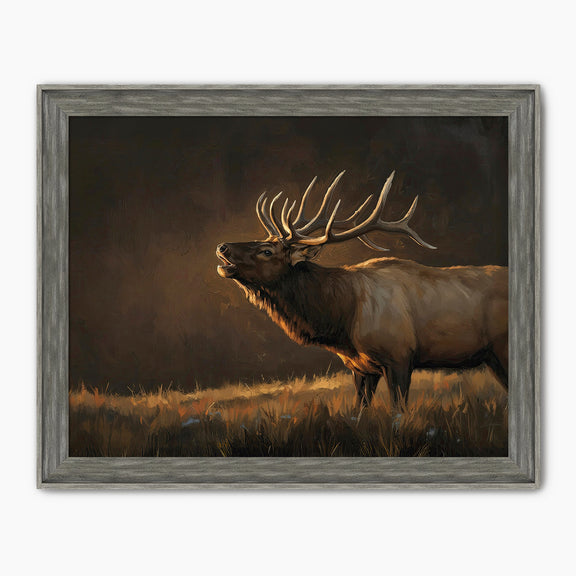 Moody Elk Wildlife Painting - Sage and Rose Prints