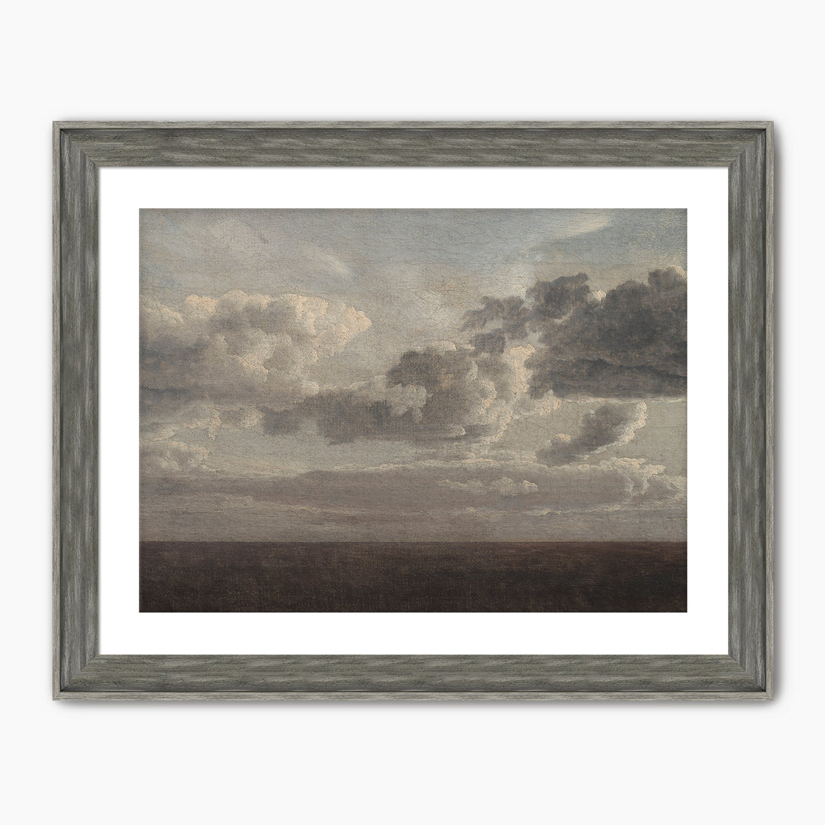 AK-49- Vintage Old Masters Cloudy Sky Landscape - Sage and Rose Prints