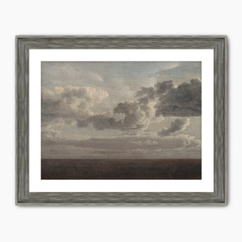 AK-49- Vintage Old Masters Cloudy Sky Landscape - Sage and Rose Prints