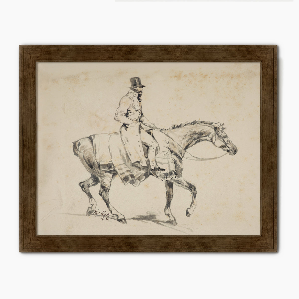 Vintage Horse and Rider Illustration