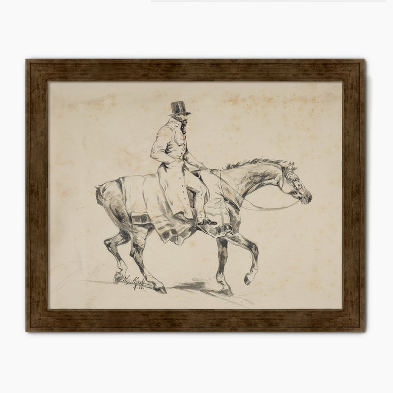 Vintage Horse and Rider Illustration
