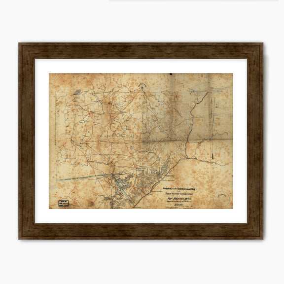 Historic Sepia Map of Cobb County, Georgia - Sage and Rose Prints