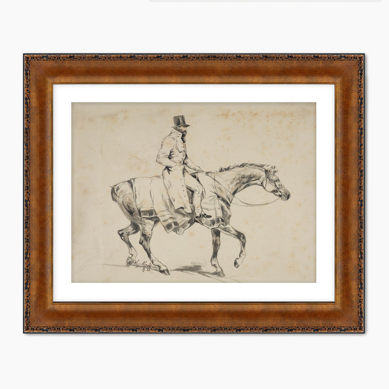 Vintage Horse and Rider Illustration