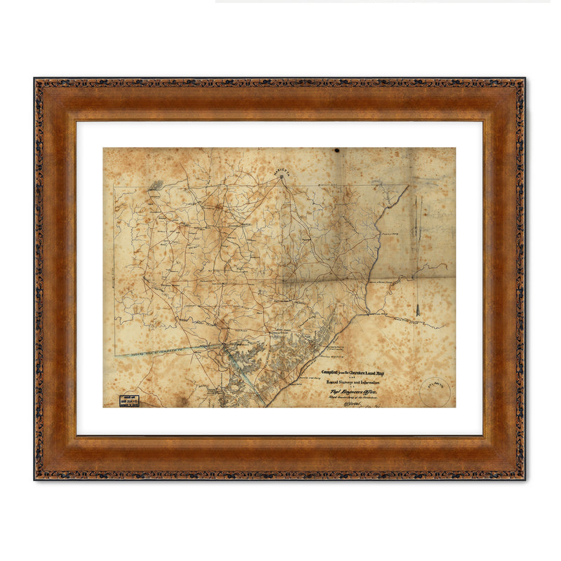 Historic Sepia Map of Cobb County, Georgia - Sage and Rose Prints