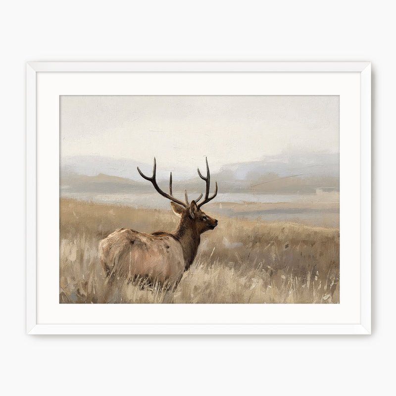 Deer in a Tall Grasses Painting Print - Sage and Rose Prints