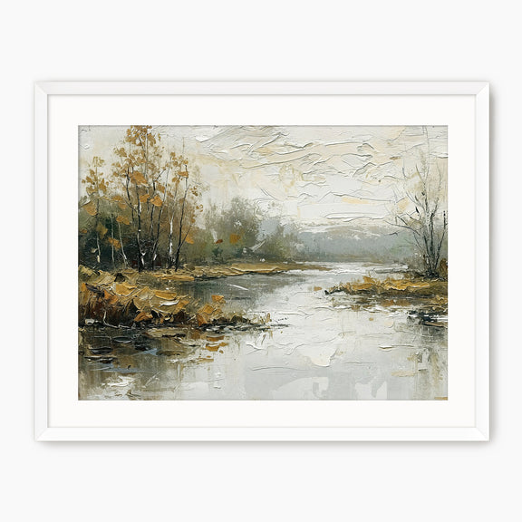 Moody Impressionist Marsh Painting Print - Sage and Rose Prints