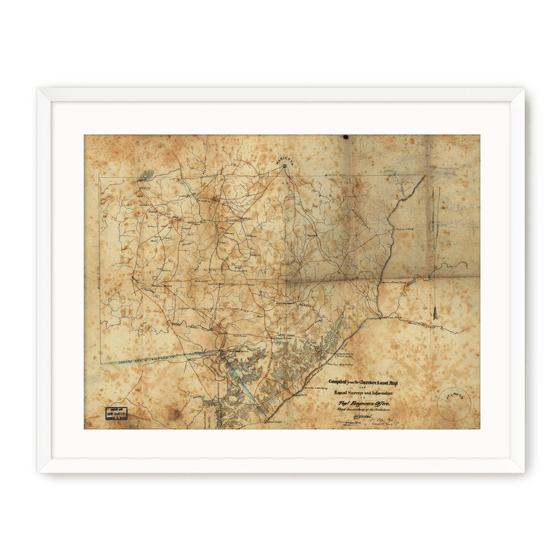 Historic Sepia Map of Cobb County, Georgia - Sage and Rose Prints
