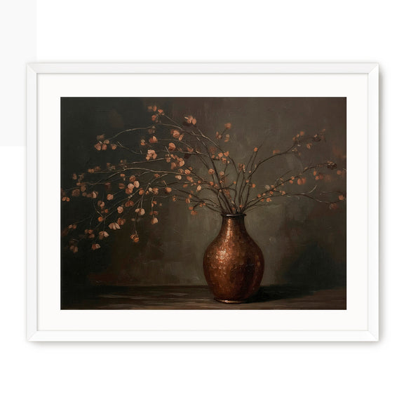 AK-44-Moody Wabi Sabi Copper Vase - Sage and Rose Prints