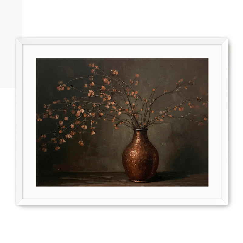 AK-44-Moody Wabi Sabi Copper Vase - Sage and Rose Prints