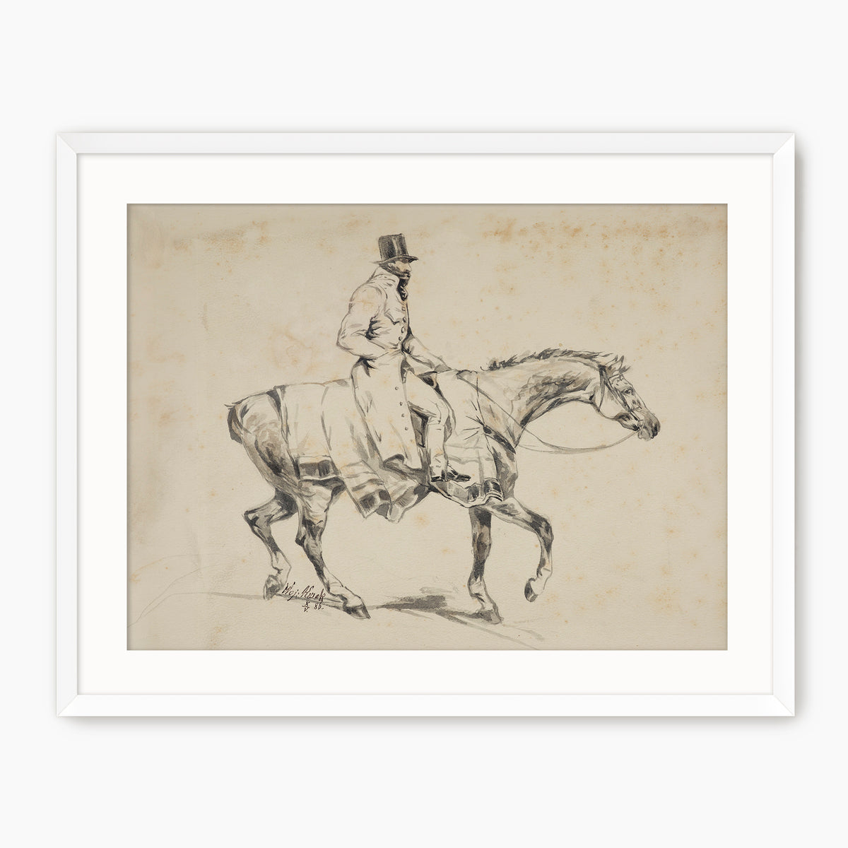 Vintage Horse and Rider Illustration