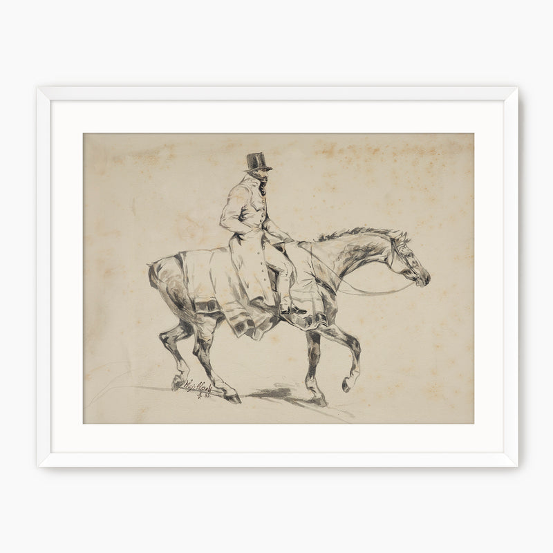 Vintage Horse and Rider Illustration