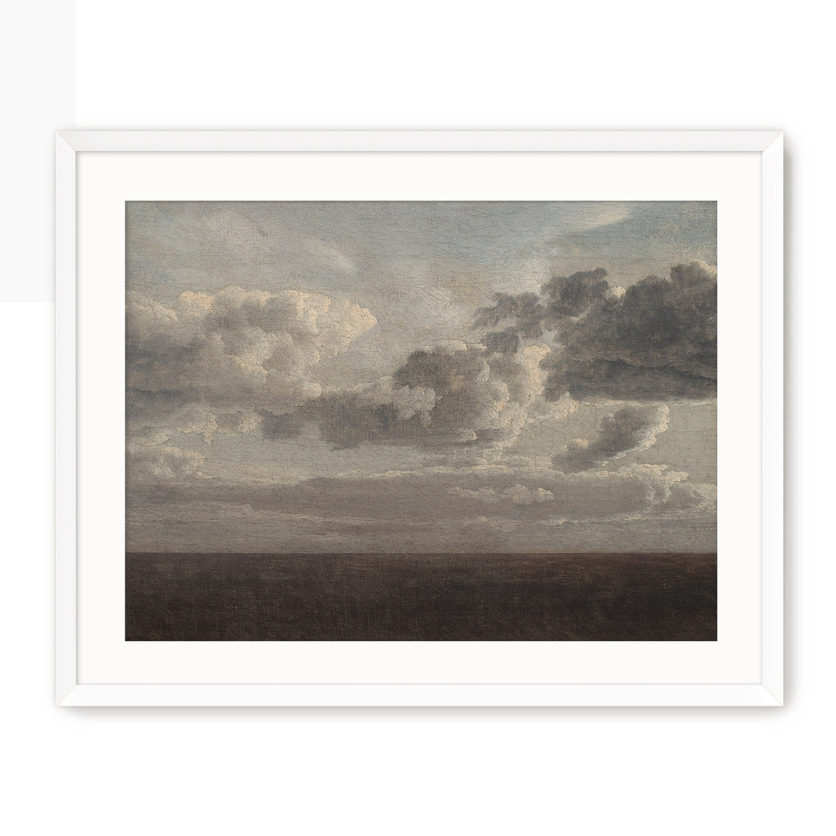 AK-49- Vintage Old Masters Cloudy Sky Landscape - Sage and Rose Prints