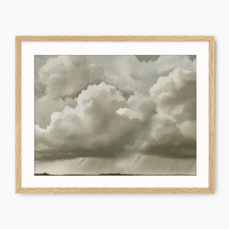 Rain Clouds on the Horizon Watercolor - Sage and Rose Prints