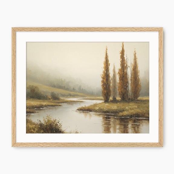 Tall Trees by a Peaceful River - Sage and Rose Prints