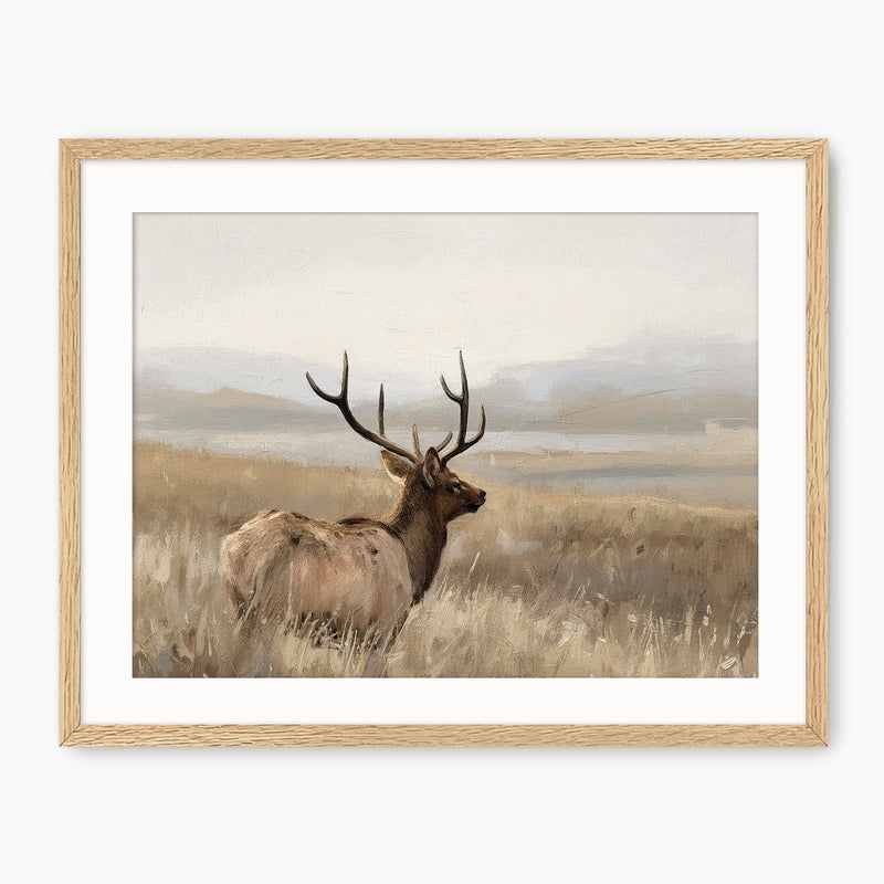 Deer in a Tall Grasses Painting Print - Sage and Rose Prints