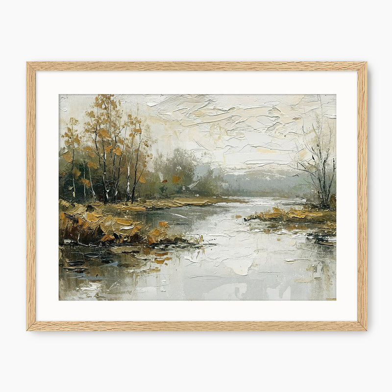 Moody Impressionist Marsh Painting Print - Sage and Rose Prints
