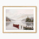 Canoe on a Misty Lake Watercolor - Sage and Rose Prints