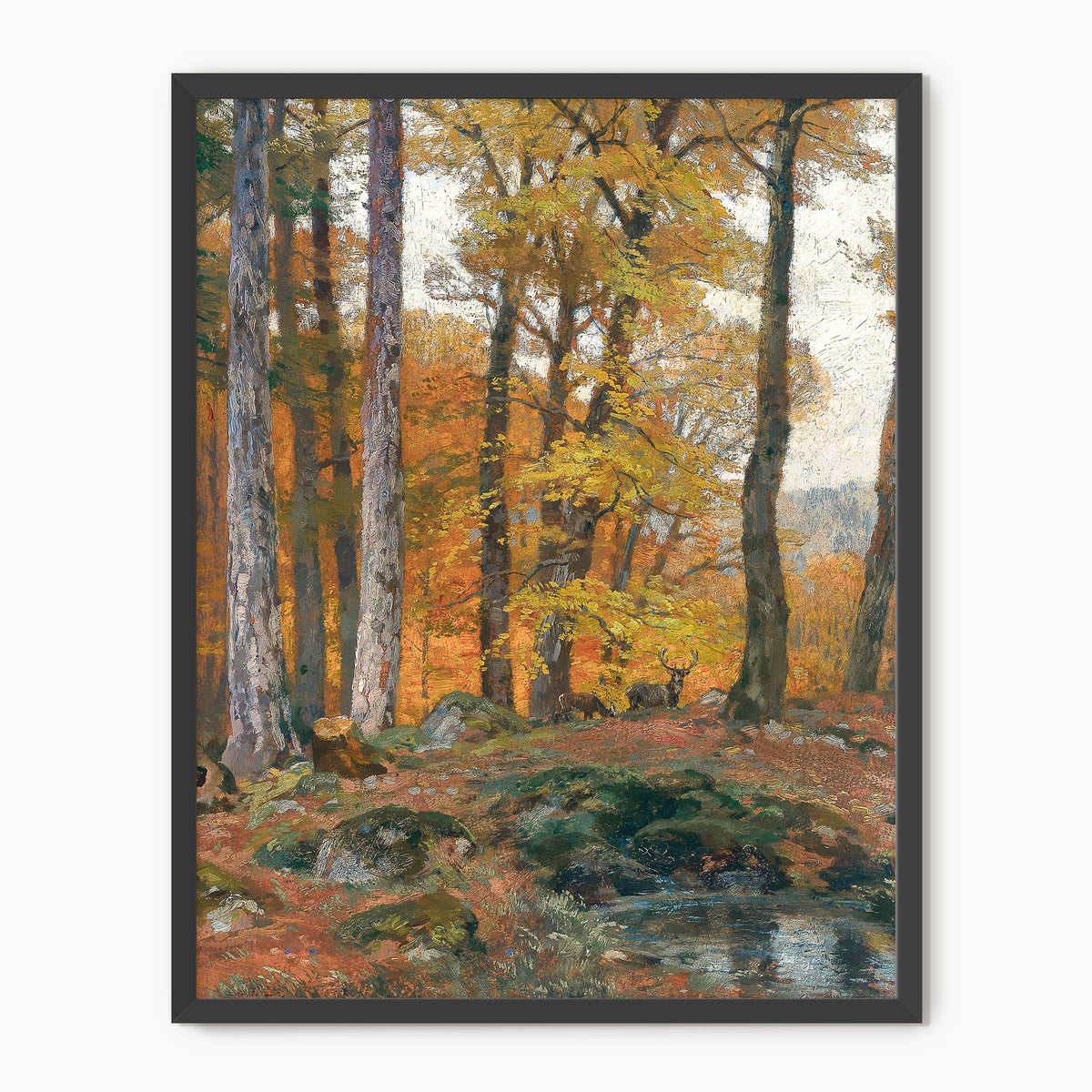 Forest Glade with Dear - Sage and Rose Prints
