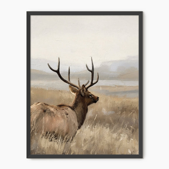 Deer in Tall Grasses Wildlife Painting - Sage and Rose Prints