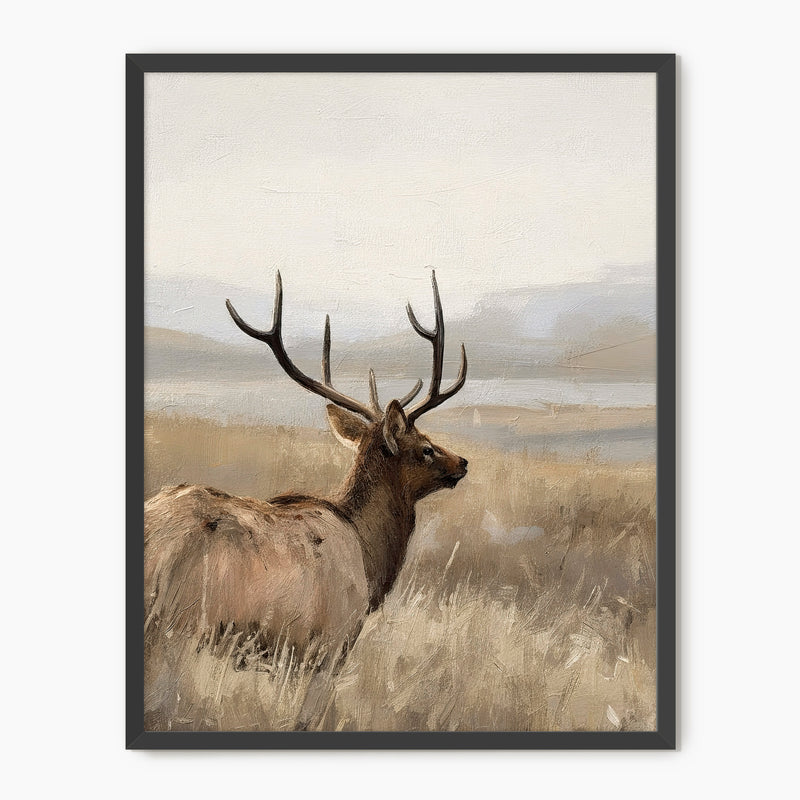 Deer in Tall Grasses Wildlife Painting - Sage and Rose Prints