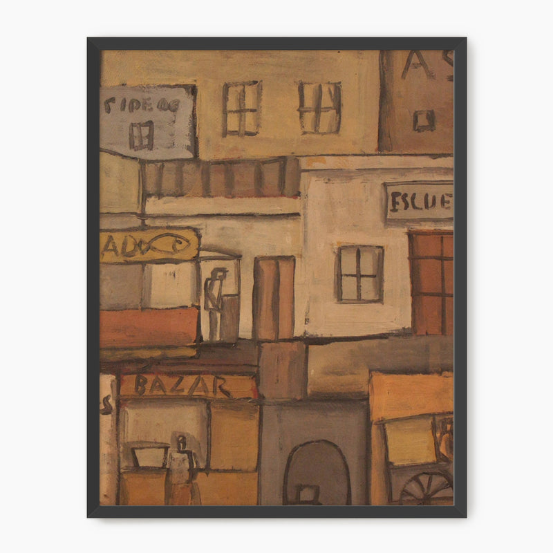 Terracotta Geometric Urban Landscape No2 - Sage and Rose Prints