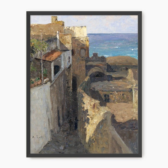 Coastal Mediterranean Village No2 - Sage and Rose Prints