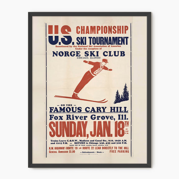 Retro Ski Poster - Nordic Ski - Sage and Rose Prints