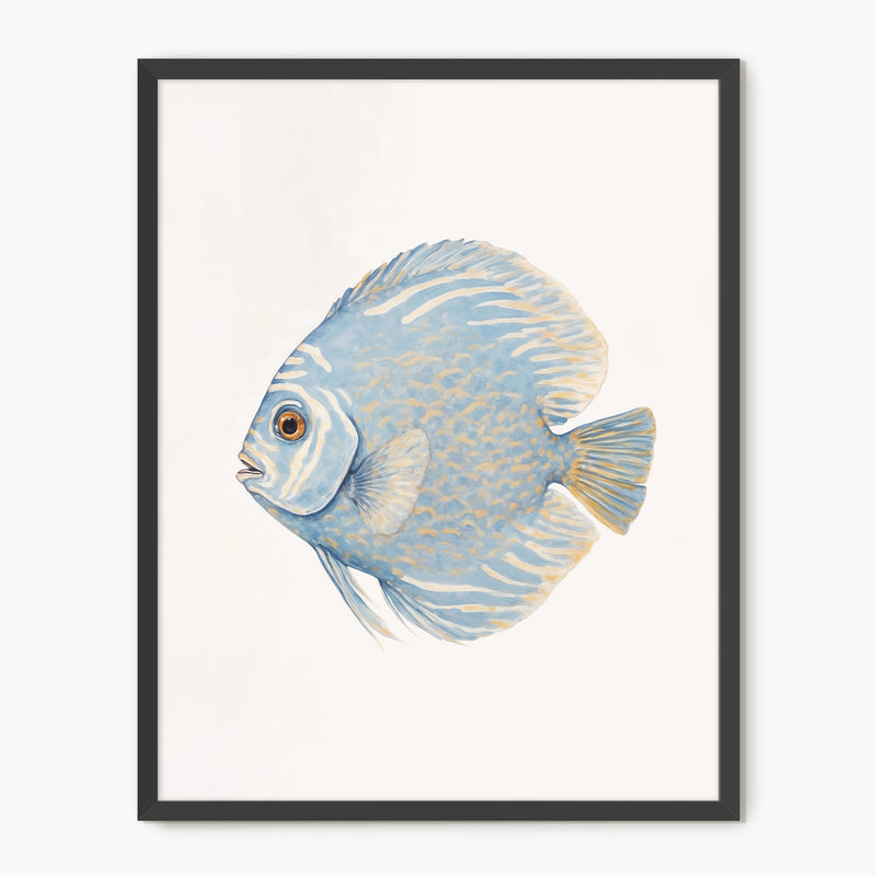 Sky Blue Coastal Fish Swimming Left - Sage and Rose Prints