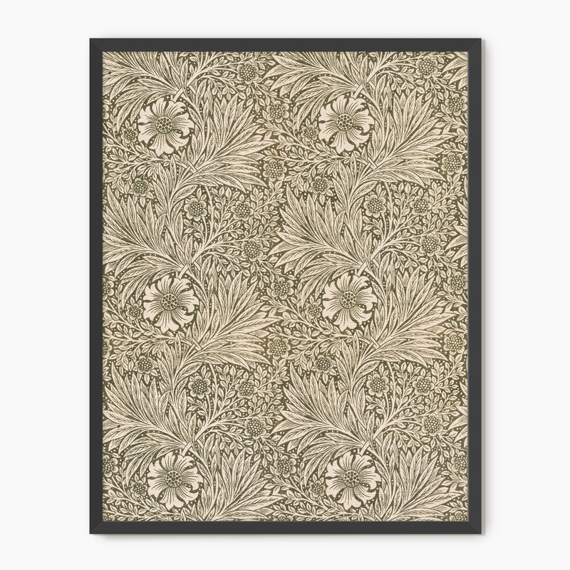 Whimsical Olive and Beige Pattern Wall Art - Sage and Rose Prints