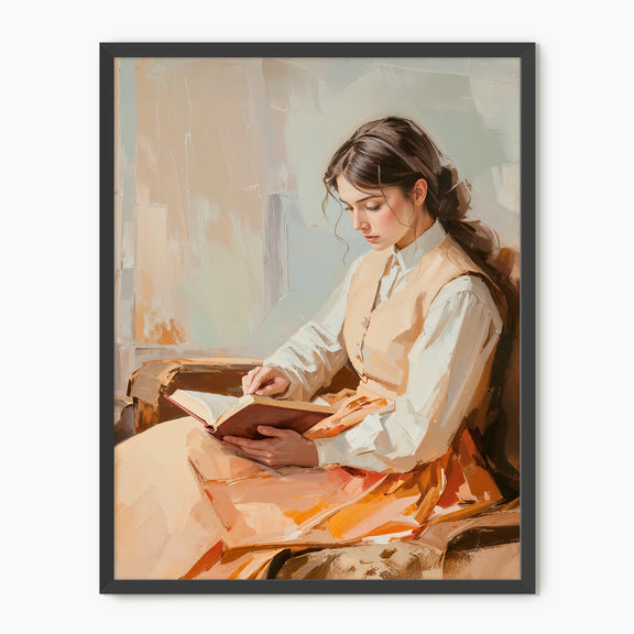 Victorian Woman Reading Fall Print - Sage and Rose Prints