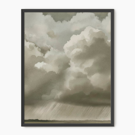 Rain Clouds over the Plains Watercolor - Sage and Rose Prints