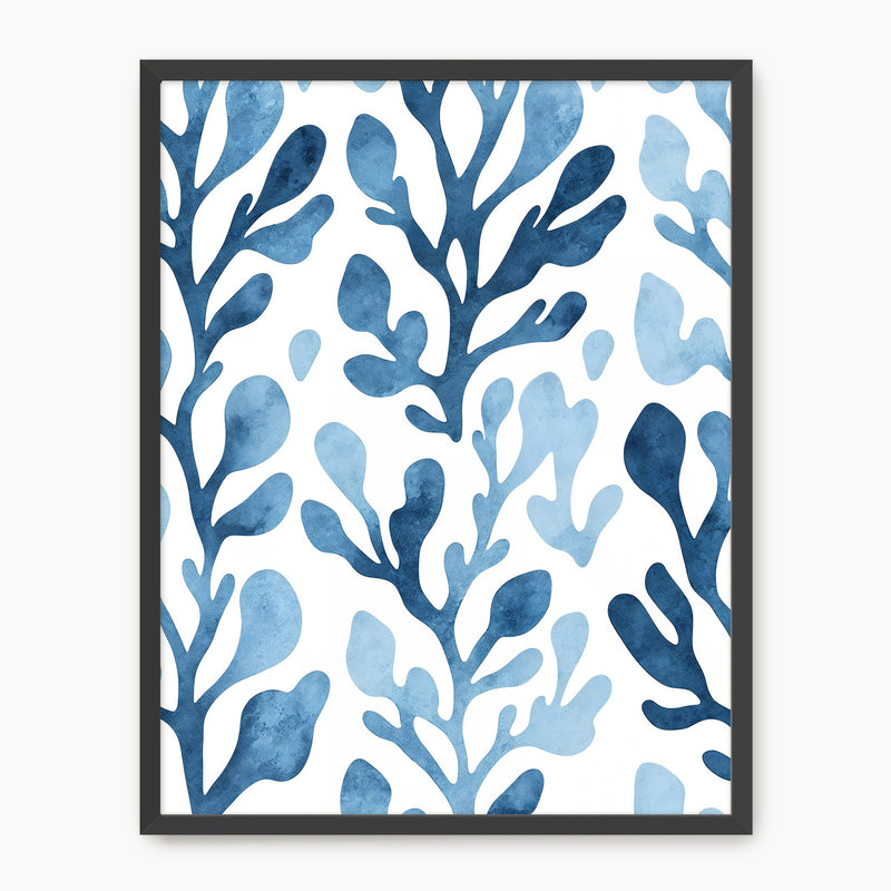 Coastal Blue Seaweed Print - Sage and Rose Prints