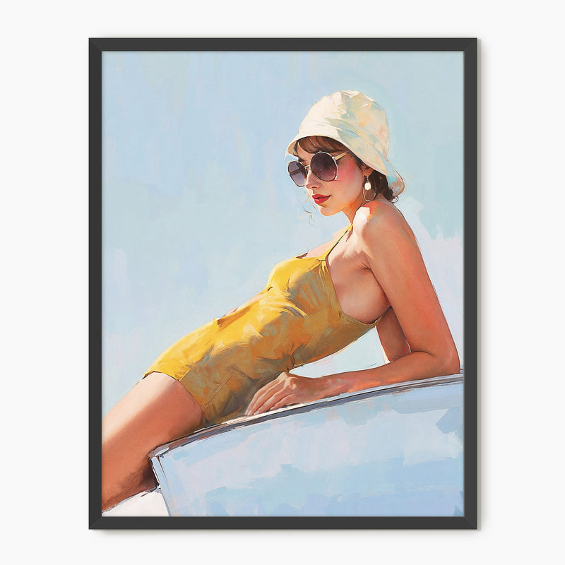 Retro At The Beach Print - Sage and Rose Prints