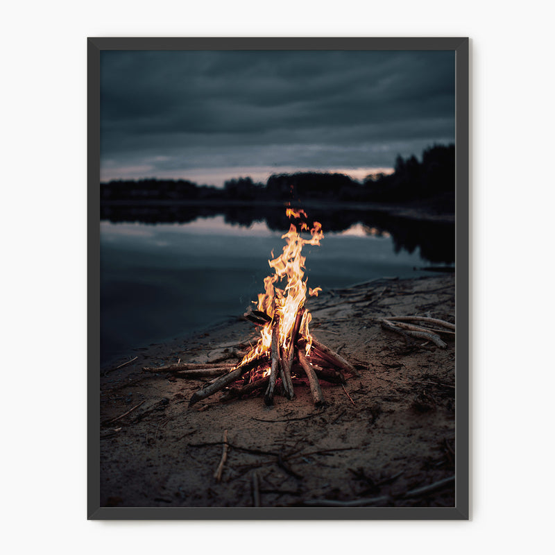 Campfire on the Beach Photo - Sage and Rose Prints