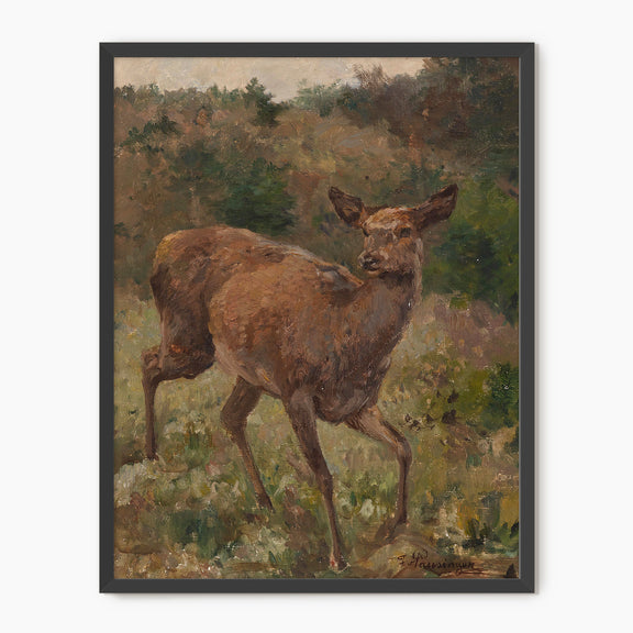 The Red Deer Impressionist Painting - Sage and Rose Prints