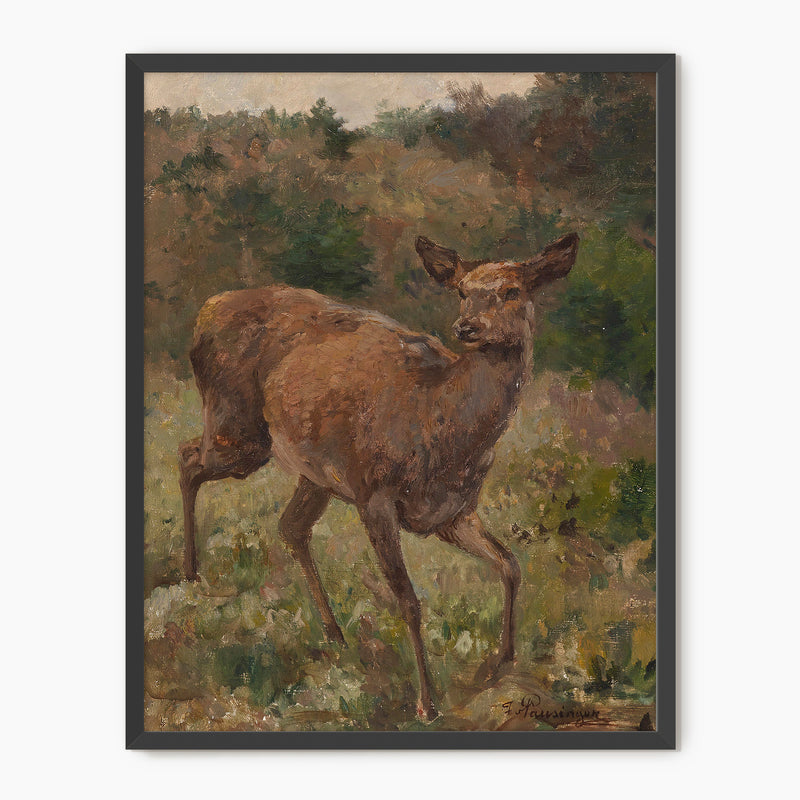 The Red Deer Impressionist Painting - Sage and Rose Prints