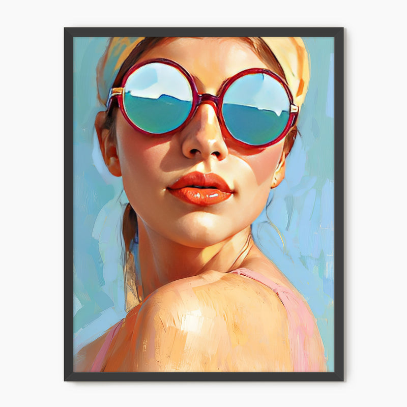 Retro Sunglasses Oil Painting Print - Sage and Rose Prints