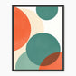 Abstract Circle in Orange and Teal Print - Sage and Rose Prints