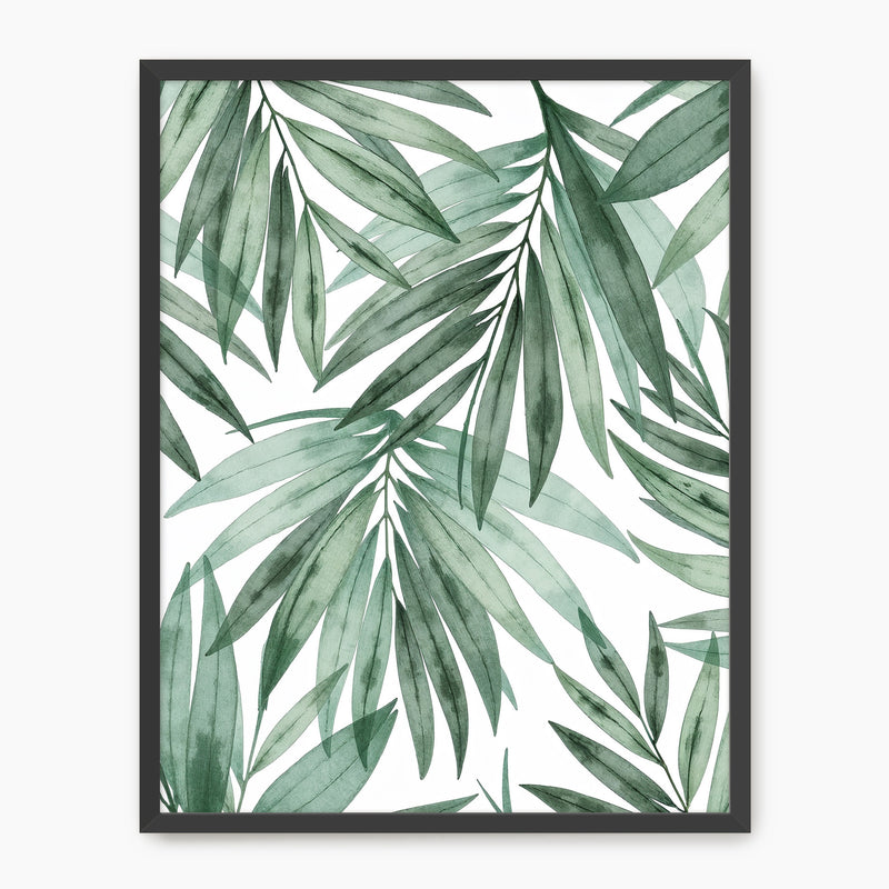 Muted Palm Watercolor Print - Sage and Rose Prints