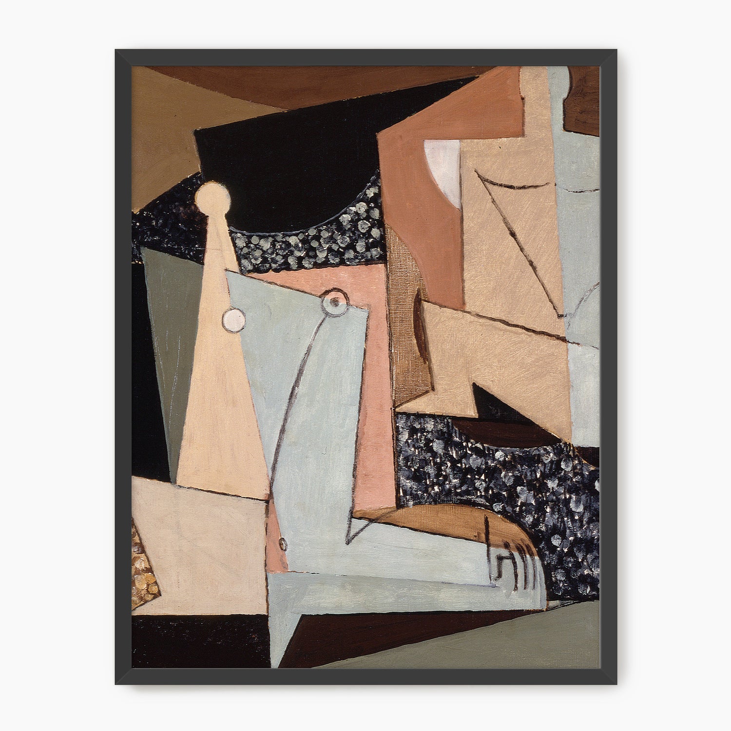 Tan and Grey Cubist Couple Print - Sage and Rose Prints