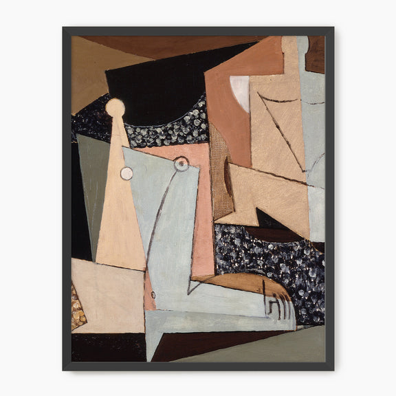 Tan and Grey Cubist Couple Print - Sage and Rose Prints
