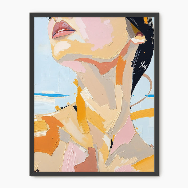 Abstract Woman Impasto Painting Print - Sage and Rose Prints