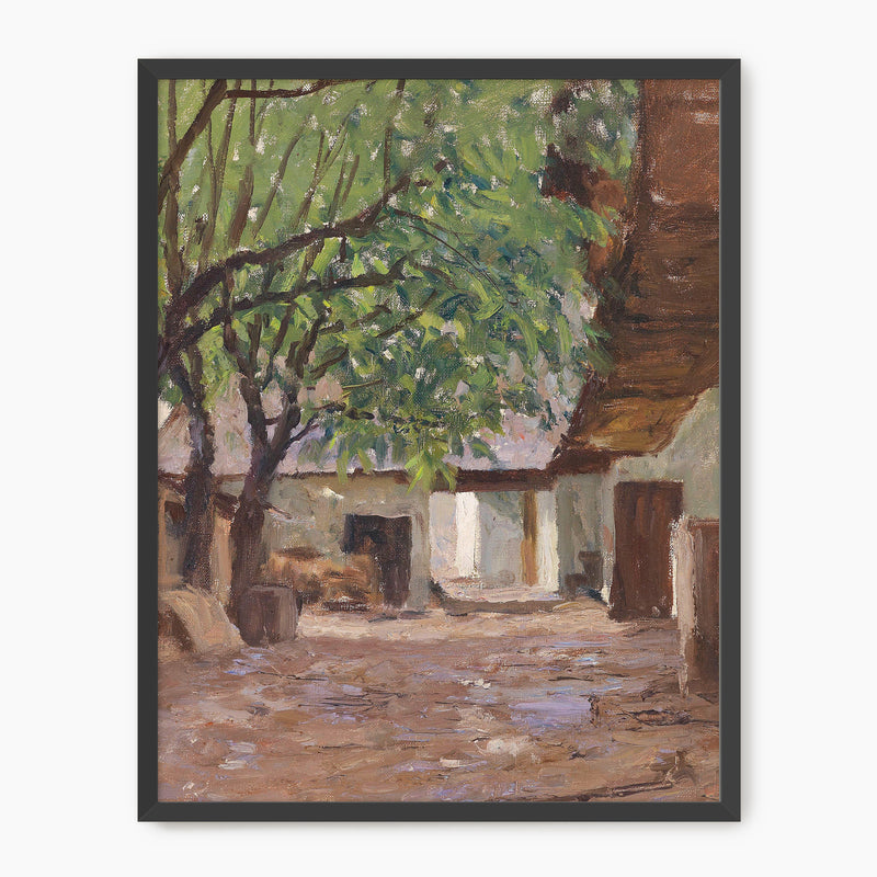 Peaceful Courtyard in Earth Tones No2 - Sage and Rose Prints