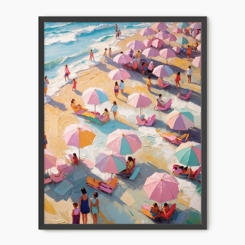 Bright Pink and Blue Beach Umbrellas - Sage and Rose Prints