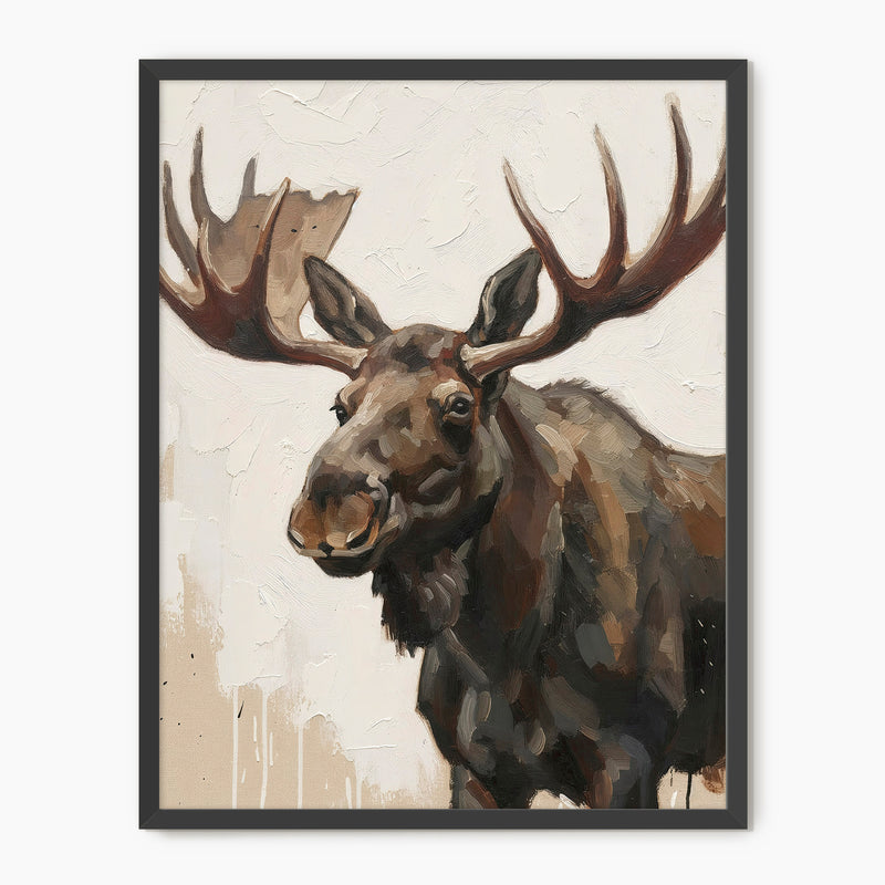 Moose Impressionist Painting Print - Sage and Rose Prints